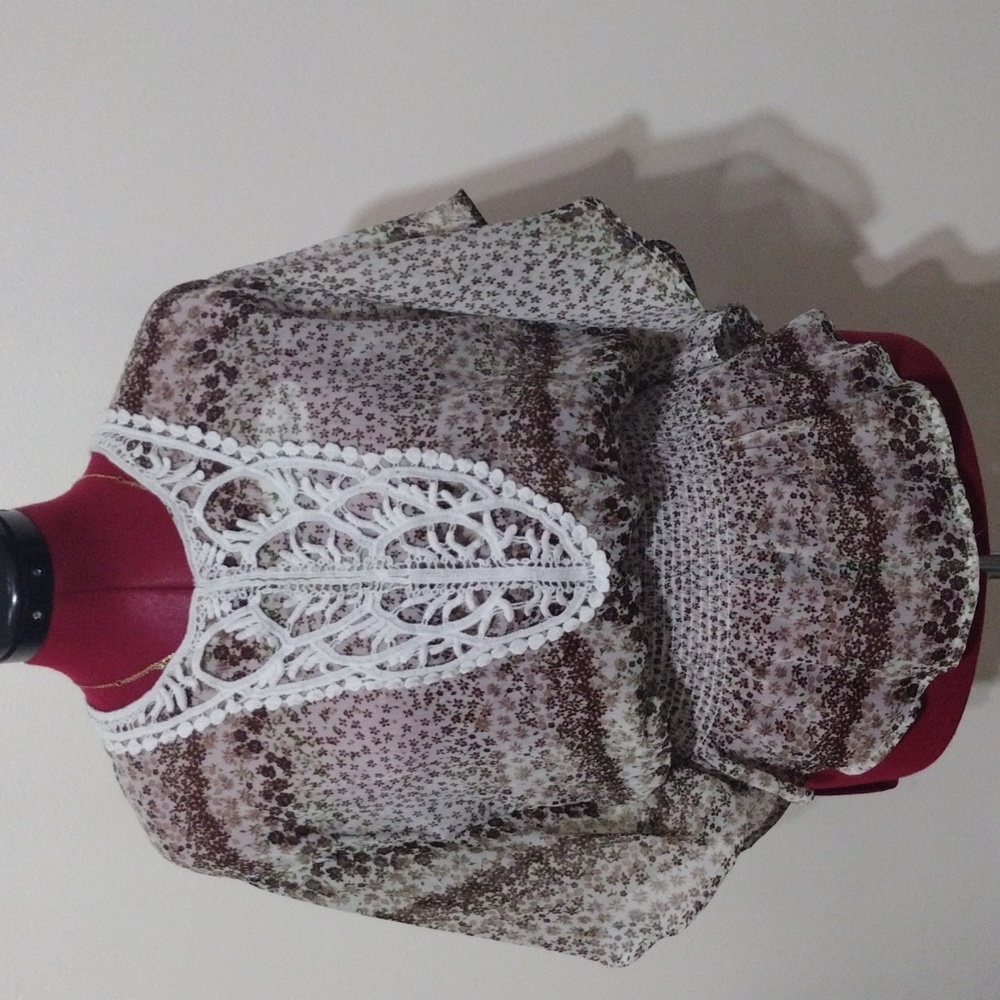 Beautiful Batwing Sleeve Sheer Blouse